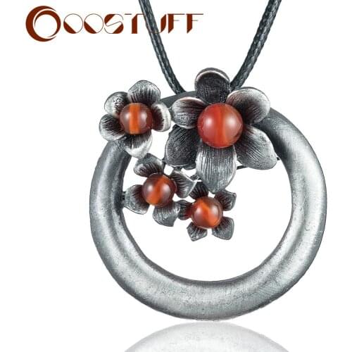 Fashion Wholesale Long Necklace Women Jewelry Vintage Beautiful Flowers Pendant women collares mujer choker kolye bijoux femme