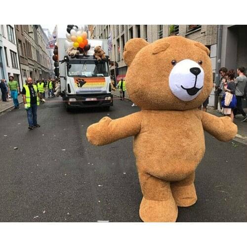 Inflatable Teddy Bear Mascot Costume Cosplay Party Fancy Dress Outfit Adult Suit Cartoon Brown Beer Advertising Parade Halloween