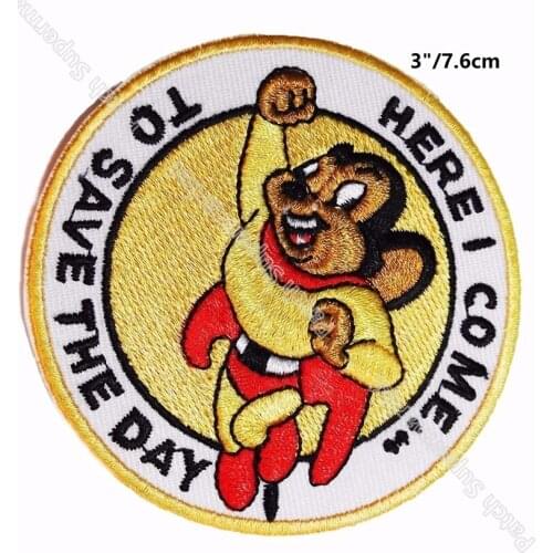 "Here I Come To Save The Day" Movie TV Show Series Costume Embroidered iron on patches for clothing for NC