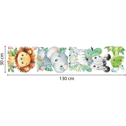 UVB00589 elephant lion crocodile Zebra wall decoration kids bedroom wall stickers baby nursery room bed