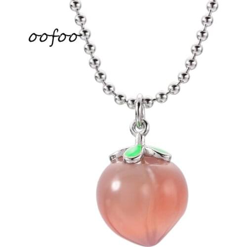 Natural Stone Jewelry Peach Necklace Short Clavicle Chain Feminine Temperament Exquisite New Year Birthday Gift Accessories
