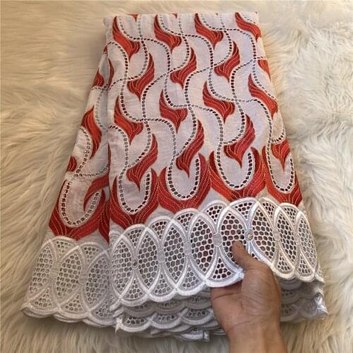 Latest Swiss Voile Lace Fabric Embroider African 100% Cotton Dry Material Nigerian Cloth Brode Tissus Material Dress Tela AC19