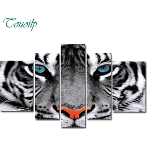 New,5d,diy,Diamond Painting 5pcs Tiger Cross-Stitch,Full,drill,Diamond Embroidery,Diamond,Mosaic,pattern,beaded embroidery,gift