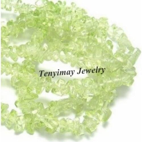 Wholesale 5 Strands Green Irregular Gravel Shape Glass Loose Beads For DIY Free Shipping