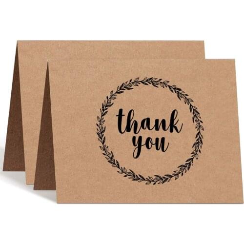 10 Pcs Kraft Paper Thank You Card Large Looking 4x6 Inch Cards Perfect For Business Graduation Baby Shower Wedding Greeting Card