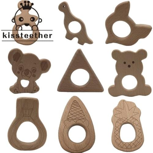 Wooden Teether Toy for Baby Safe Nurse Breastfeeding Chew Wooden Chewing Training Toddler Unwaxed eco-friendly Baby Teether