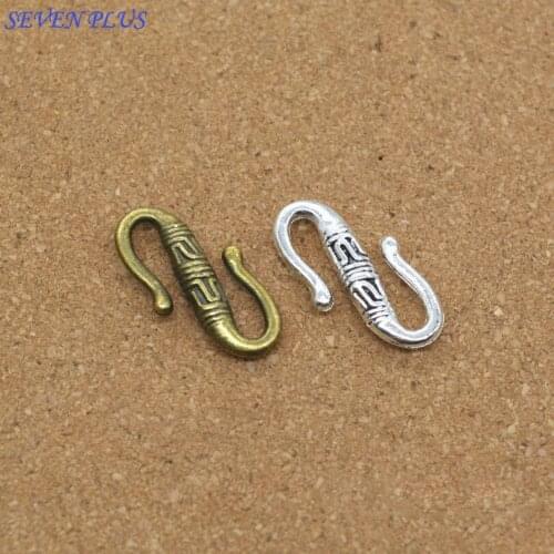 High Quality 20 Pieces/Lot 22mm*12mm Antique Silver plated Or Antique Bronze Color S Shaped Buckle Charm For Jewelry Making