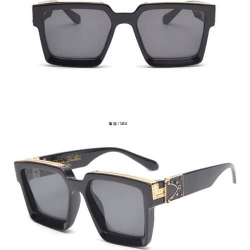 Retro square sunglasses UV400 Femininity dress up fashion sunshade mirror Designer brand glasses Low-cost wholesale
