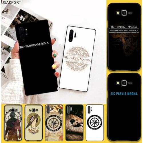 Uncharted - SIC PARVIS MAGNA Luxury Phone Case For Samsung Galaxy Note20 ultra 7 8 9 10 Plus lite J7 J8 Plus 2018 Prime
