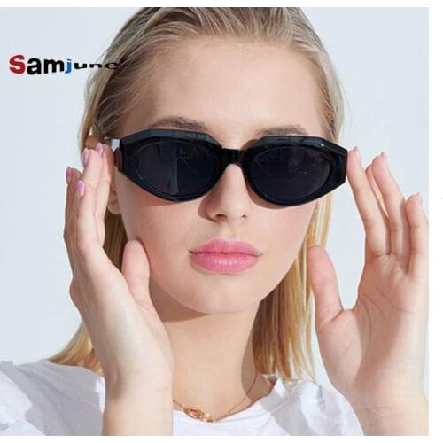 Samjune Fashion Ladies Sunglasses UV Protection Lens Small Cat Eye Frame Womens Sun Eyeglasses Outdoor Eyewear Female