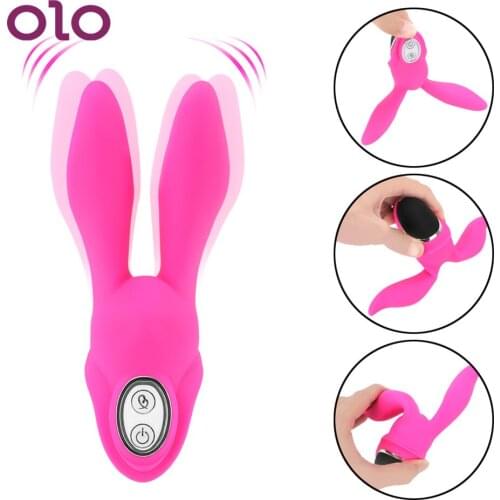 Silicone Dildo Vibrator 7 Frequency Rabbit Shape Erotic G Spot Vibrator Vagina Massage Clitoral Stimulator Sex Toys For Women