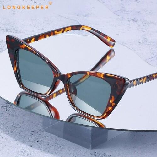 LongKeeper Cat Eye Sunglasses Women Brand Designer Luxury Triangle White Black Sun Glasses Ladies Eyewear Ocolos Gafas De Sol