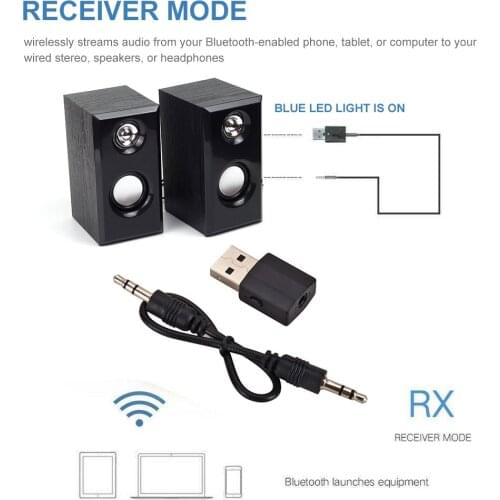 USB Bluetooth 5.0 Audio Adapter Transmitter Receiver for TV/PC Car AUX Speaker Bluetooth 5.0 Audio Transmitter/Receiver Adapter