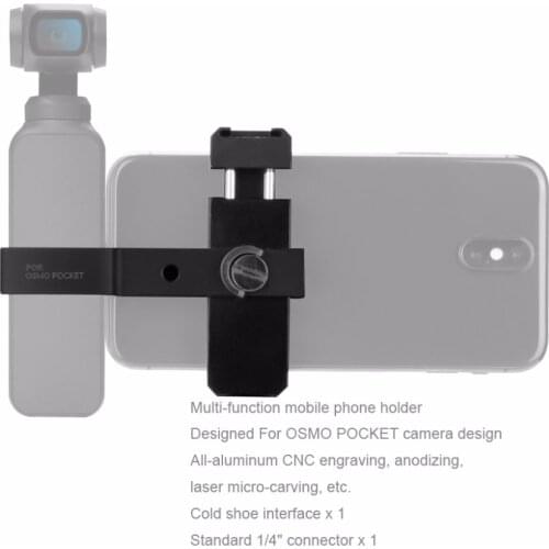 Aluminium Alloy Phone Securing Clip Bracket Mount Desktop Tripod for DJI Osmo Pocket Phone Clip Holder Handheld Gimbal Camera