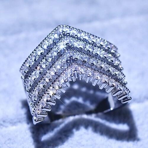 YaYI Jewelry Fashion Princess Cut Prong Setting White AAA Cubic Zirconia Silver Color Engagement Wedding Party Heart Gift Rings