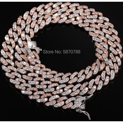 Rapper gold filled chain bulk sale, cuban chain pink necklace men