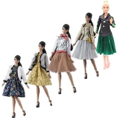 11.5" Doll Clothes Set Winter Coat Jacket Skirt Dress For Barbie Clothes Fashion Outfits 1/6 BJD Doll Playhouse Accessories Toys