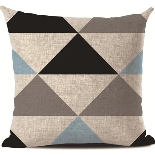 2pcs/ lot Blue Geometric lines Triangular Mediterranean Geometry Pillowcase Cheaper Simple 45*45cm Cushion cover Home Car Decor