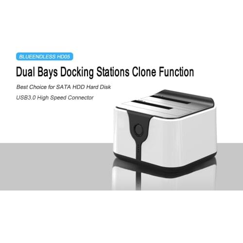 2-Bay 2nd Driver Caddy Hdd Box 2.5 Inch to 3.5 Inch USB 3.0 to SATA HDD 6TB to Copy Each Other Dual External Enclosure