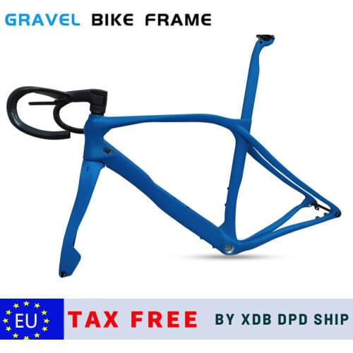 2021 Full Carbon Road Bicycle Bike Frame Gravel Disc Bike Frame Custom Color Racing Frameset With Handlebar XDB DPD Available