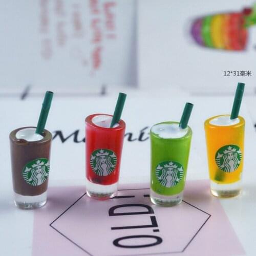 4PCS/LOT 1/6 Miniature Dollhouse Juice Coffee Cup Model Pretend Play Kitchen Drinks Mini Food Play Doll Accessories Toys