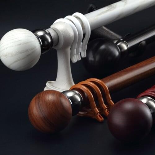 Mute Retro Thickened Strong Bearing Aluminum Alloy Decorative Head Curtain Rod Roman Rod Curtain Track
