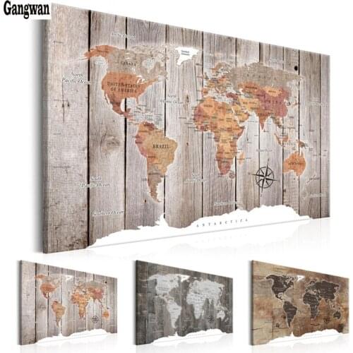 Large DIY Diamond Painting World Map Diamond Embroidery sale Picture Of Rhinestones 5D Square Round Diamond Mosaic Home Decor