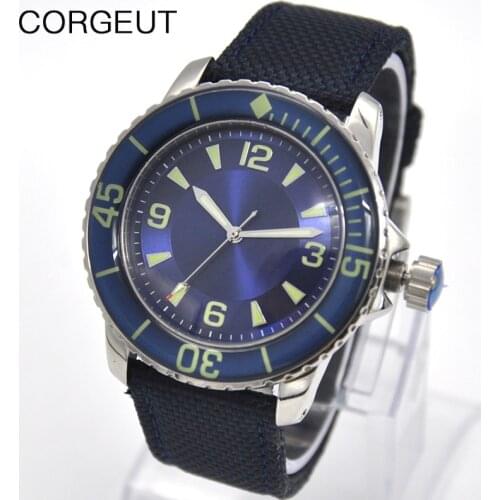 CORGEUT Luxury Sports Mens Watch Green Luminous Sapphire Glass Waterproof Mechanical Citizen Movement Watch Relógio masculino