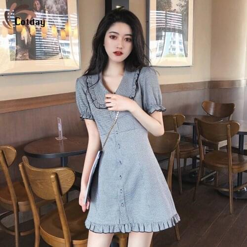 Летние платья в клетку Cotday China At AliExpress