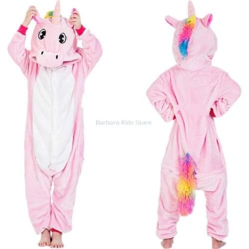 Baby Rompers Kigurumi Boys Girls Pajamas Animal Cartoon Romper Hooded Pyjama Lion Unicorn Bear Costumes Children Cosplay Clothes