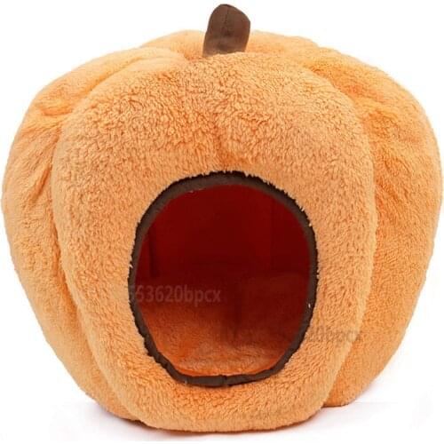 Pet House Pumpkin Shape Cat and Dog House Soft Animal Kitten Dog House Ventilation Pet House Dog Kennel Pet Beds