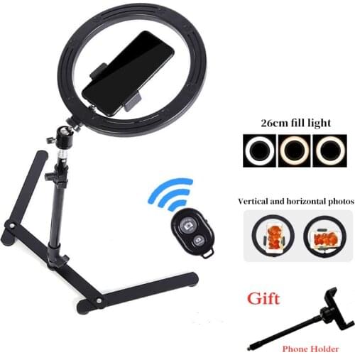 Photography Lighting Fill Ring Light Lamp Phone Ringlight Tripod Stand Photo Led Selfie with Bluetooth