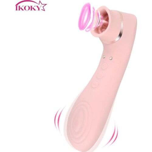 IKOKY Female Masturbator Clitoral Sucking Licking Vagina Stimulator 10 Speed Nipple Sucking Sex Toys for Women Tongue Vibrator