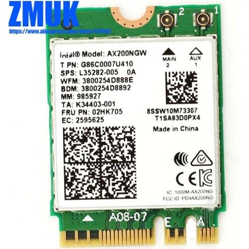 Int Dual Band 2400Mbps AX200NGW WiFi Card For Lenovo Yoga C940-15IRH Laptop,P/N 02HK705 SW10M73307