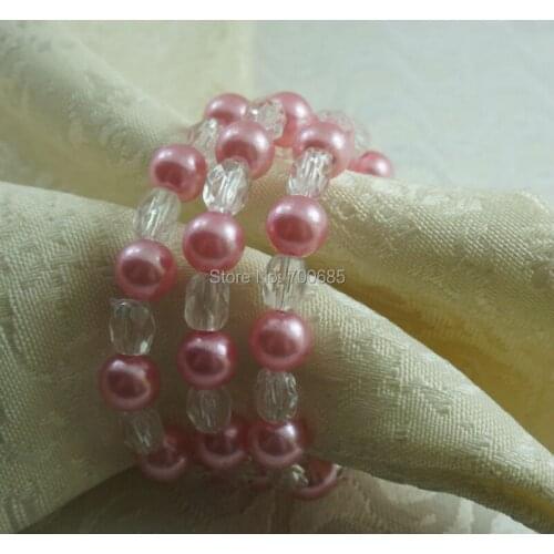 Pink pearl ring napkin, wedding wholesale napkin ring, bulk napkin holder