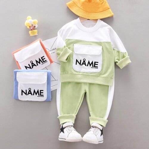 New Fashion Children Boys Girls Patchwork Clothing Sets Spring Autumn Kids Cotton T-shirt Patch Pants 2 Pcs/Sets Baby Tracksuits
