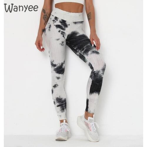 Leggings Sport Women Fitness Set High Waist Leggings Ink Jacquard Tie Dye Seamless Pants Sweatpants Trousers Slim-Fit Printed
