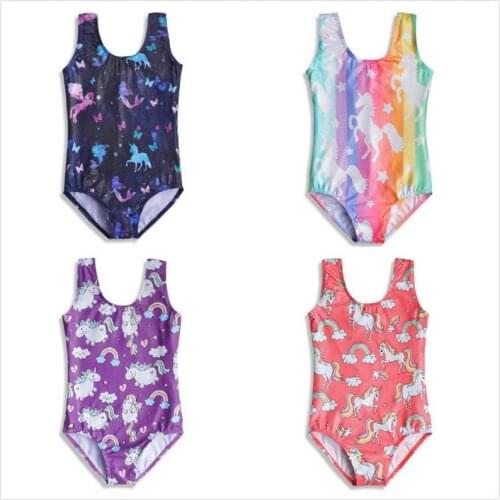 Leotards for Girls Kids Gymnastice Ballet Tutu Dance Wear Sleeveless Cute Unicorn Pink Purple Rainbow Ballet Athletic Leotards