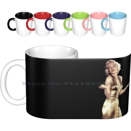 Marilyn Monroe : In A Gold Lamey Dress Print Ceramic Mugs Coffee Cups Milk Tea Mug Marilyn Marilyn Monroe Pinups Famous
