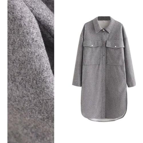 Fashion Women Gray Thick Long Coats Loose Long Sleeves Pocket 2021 Ladies Single-Breasted Casual Elegant Autumn Winter Coat Top