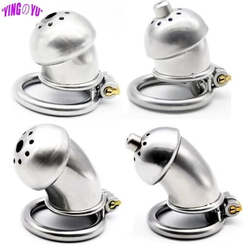 Male Stainless Steel Dick Cock Cage Penis Ring Chastity Device Belt Catheter With Stealth Magic Lock Adult BDSM Sex Toys for Men