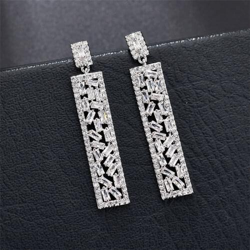 Set AAA Zircon Earrings For Women 2020 Trend Cool Stuff Creative European American Copper S925 Silver Needle Dinner Eardrop