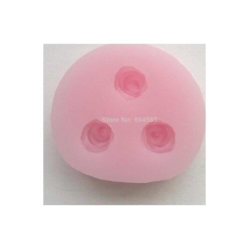 New Tiny 3 holes ROSES SILICONE MOULD icing mold for sugarcraft cake decorating