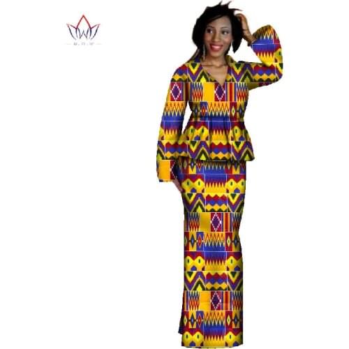 2020 New Africa Skirt Sets Dashiki Plus Size African Clothing Bazin Crop Top & Skirt Traditional African Clothing WY339