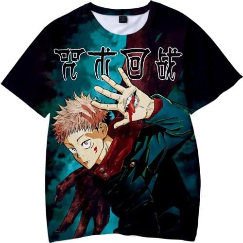 New Jujutsu Kaisen Yuji Itadori Cosplay T-shirt Gojo Satoru terylene boys Summer Tops Tees