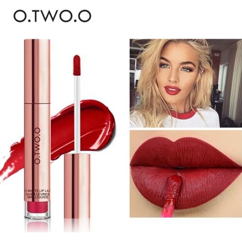 O. tw o.o 12 cores de alta qualidade veludo fosco batom longa maquiagem prova deasy de usar fosco gloss