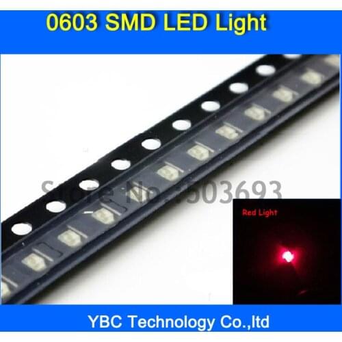 Wholesale 1000pcs/lot Brand New 0603 LED SMD Ultra Bright Red Light LED Diode