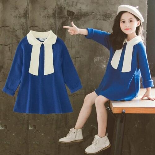 Girls Autumn Dresses 2020 New Fashion Kids Sweater Dresses Girls Dresses for Kids Baby Soft Dress Long Sleeve Ruffles