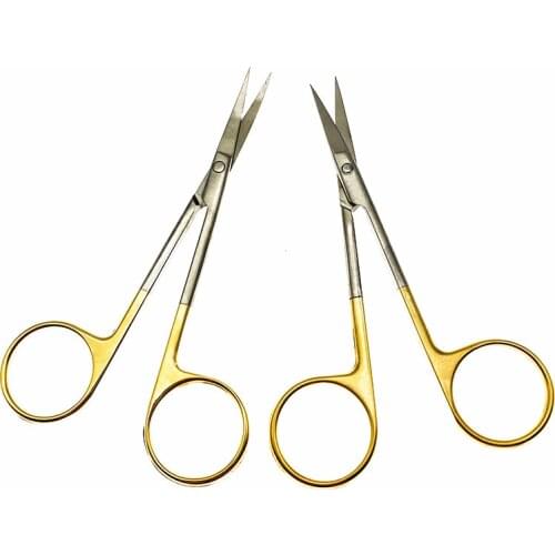 Plastic surgery scissors gold handle 9.5CM Ordinary surgical eye scissors beauty scissors cut tissue