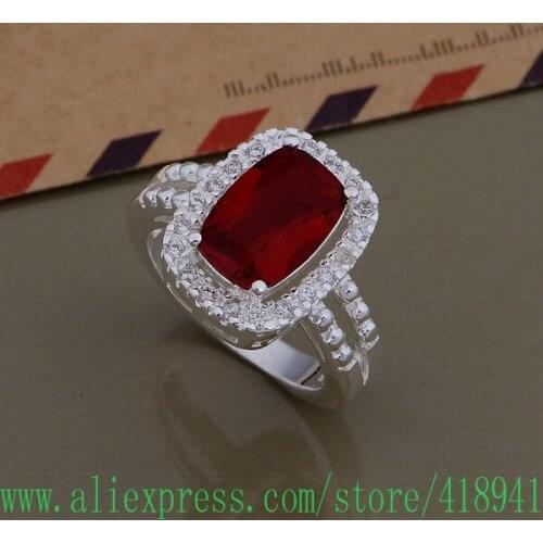 Silver Plated ring, Silver Plated fashion jewelry, bright-coloured red stone /ewrannya bxtakpaa AR708